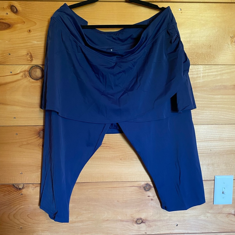 Women’s Plus Size 4x Modest Swim Capri Skirt Navy - Bottoms Only New With Tags